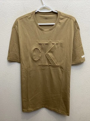 Новый Calvin Klein джинсы мужчин XL коричневый поднят логотип футболка с коротким рукавом с Ярлыками $39 - Изображение 1 из 4