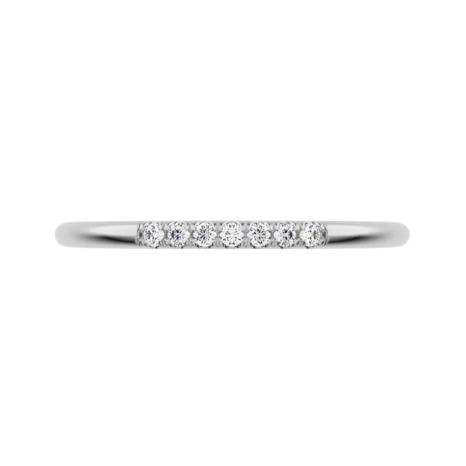0.07 Ctw Round Cut Simulated Diamond Vintage 14K Gold Everyday Wedding Band - Image 1 of 1