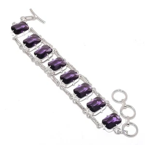 Afrikanischer Amethyst Edelstein Armband Kissenform verstellbar Kette Schmuck... - Bild 1 von 7