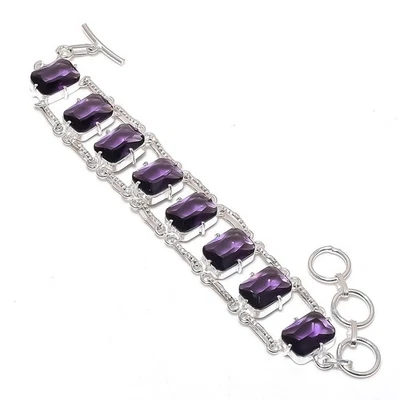 Afrikanischer Amethyst Edelstein Armband Kissenform verstellbar Kette Schmuck... - Bild 1 von 4