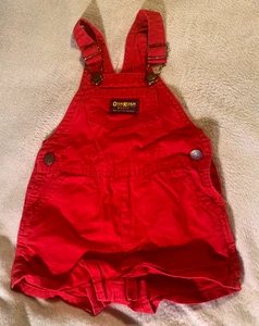 Vintage Red Oshkosh Overalls / Shortalls – 24 Months – Made in USA - Picture 1 of 6