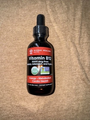 Vitamin B12, 5000 mcg, 3-in-1 Organic Liquid, 60-Day Supply (2 Oz) Drops - Image 1 of 2