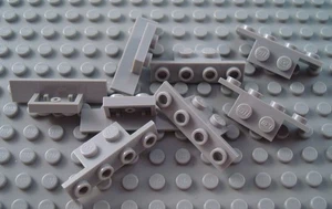 LEGO Lot of 8 Light Gray 1x2 - 1x4 Space Bracket Pieces - Picture 1 of 1