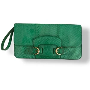 Cole Haan Clutch Wristlet Green Bean Keaton Snake  NWT SLIGHT FLAWS - Picture 1 of 11