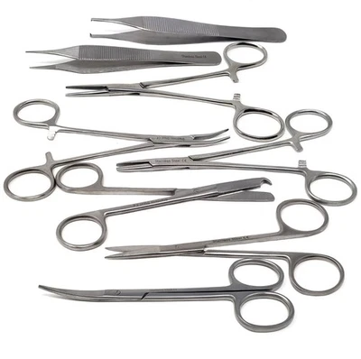 Juego de sutura de instrumentos de grado 8 O.R tijeras pinzas soporte de aguja pinzas Foto 1 de 3