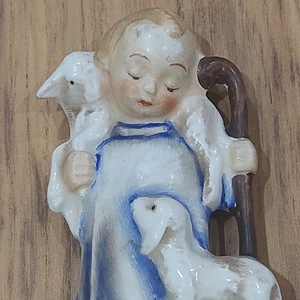 Goebel Hummel Fuente de Agua Bendita Colgante de Pared Buen Pastor 1998 Alemania De Colección - Imagen 1 de 14