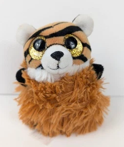 Fiesta Pom Pals Tommy the Tiger Glitter Eyes Plush Animal 4.5 inches - Picture 1 of 3
