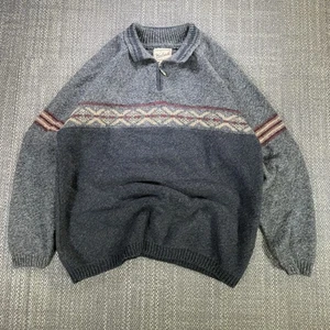 Suéter de Lana Woolrich Fair Isle Años 90 De Colección Para Hombres L 1/4 Cremallera Pullover Nórdico EE. UU. Y2K - Imagen 1 de 20