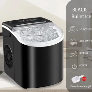 Portable Countertop Ice Maker Machine Bullet Ice 26lbs/Day Self-Cleaning Black - Picture 1 of 6