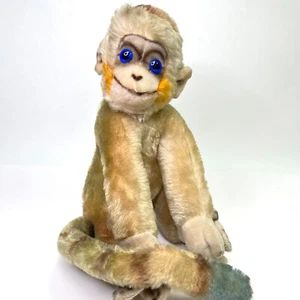 Vintage Steiff Mungo Monkey Blue Glass Eyes & tail 12" Mohair 1960s Jointed Head - Picture 1 of 18