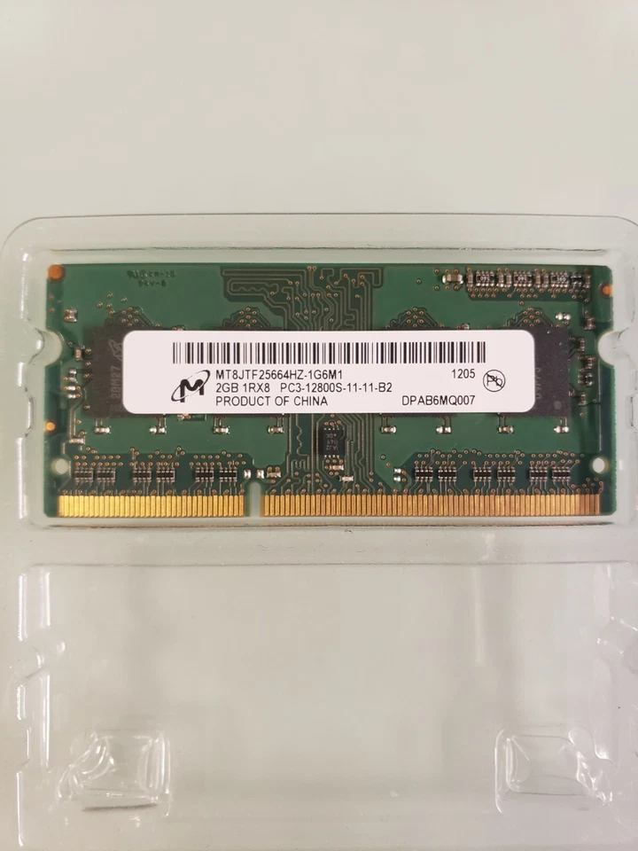 Micron MT8JTF25664HZ-1G6M1 2GB DDR3 SoDimm PC3-12800 1600Mhz 1Rx8 Memory - Image 1 of 1