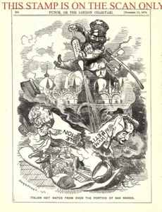 Caricatura de Linley Sambourne de 1879: 'Agua caliente italiana: pórtico de San Marcos' /137 - Imagen 1 de 1