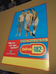 RARE PROMO Blink-182 BIG LP FLAT POSTER punk Enema of the State TRAVIS BARKER ! - Picture 1 of 2