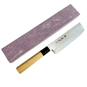 Sakai Takayuki 160mm Japanese AUS-10 Nakiri 45-Layers Hammered Damascus Knife - Bild 1 von 6