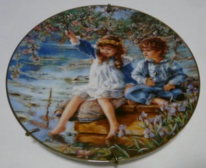 RECO 1991 "Patience" Kinder Angeln Sammlerstück Deko Teller Sandra Kuck - Bild 1 von 9