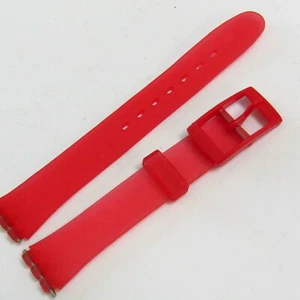 SWATCH Watch 12mm Strap Replacement Band Clear Red Generic For Ladies Swatch - Picture 1 of 3