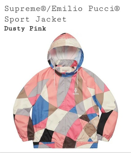 Giacca sportiva Supreme x Emilio Pucci rosa polvere taglia M nuova