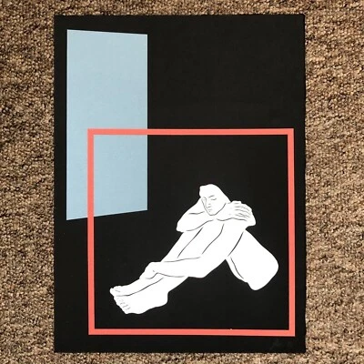 Original Artist Paper Cut-Out Geometric Collage Male Figure Modern Gay Artwork - Image 1 of 4