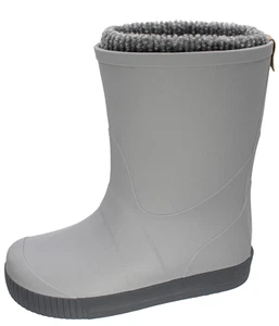 FISCHER Markenschuhe Unisex Kinder Gummistiefel Stiefel gefüttert Grau - Picture 1 of 1