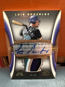 2004 Upper Deck SP Authentic Luis Gonzalez Auto & 5 Color Patch #’d 50 - Picture 1 of 4