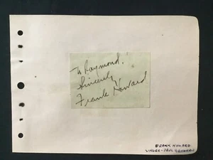 Frank Howard Singer Paul Whiteman Orchestra Signed Cut Signature - Picture 1 of 2
