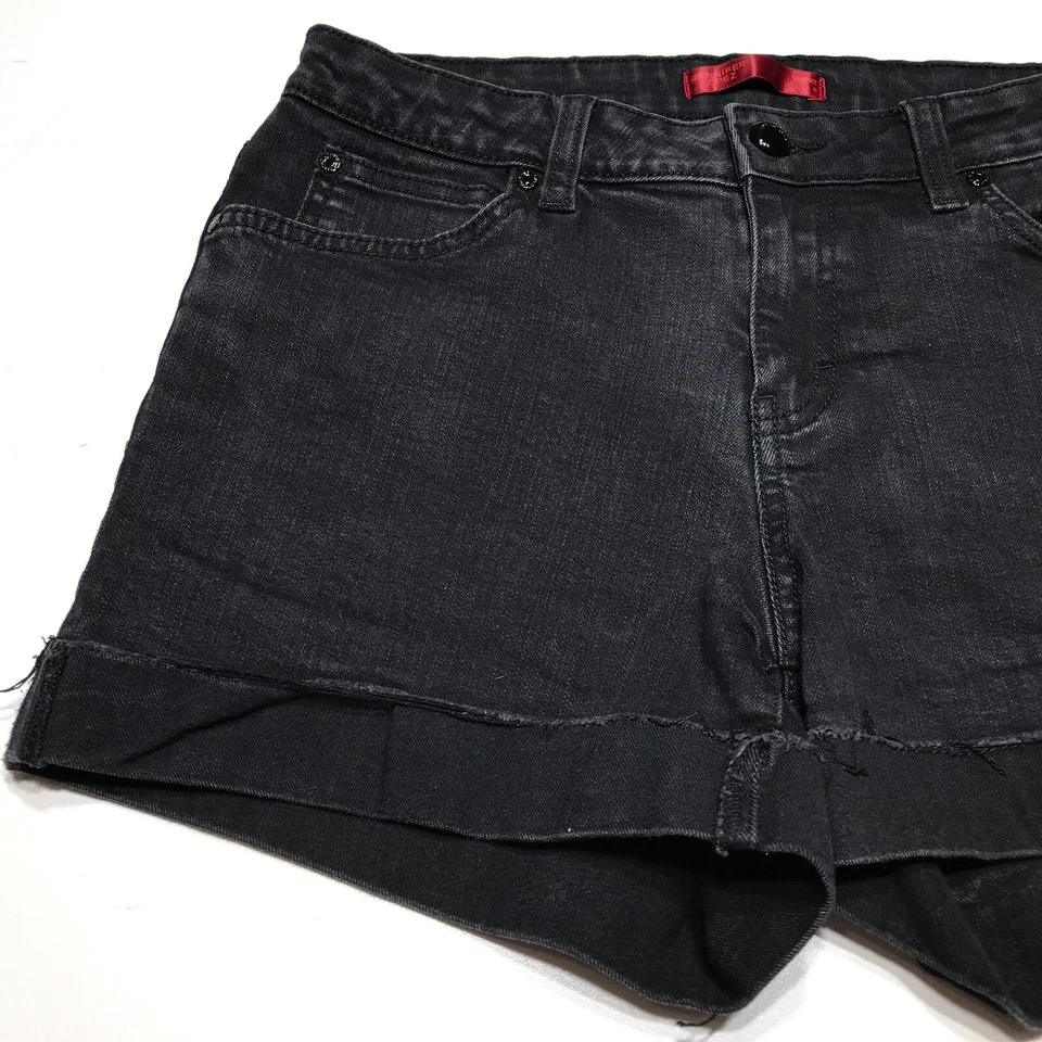 Женские шорты Jennifer Lopez размер 6 черные миди джинсовая ткань с манжетами эластичные на молнии Fly - Изображение 1 из 4