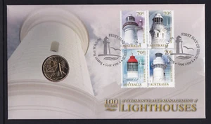 Australia - "100 YEARS OF LIGHTHOUSES" Coin Cover FDC / PNC 2015 ! - Picture 1 of 7