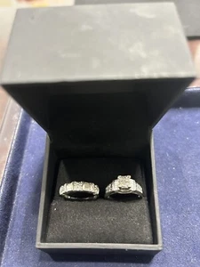 bridal ring set 1 3/8 carat - Picture 1 of 2