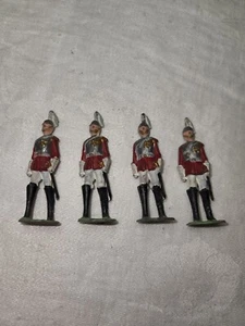 Vintage Made in England British Lead Toy Soldiers Figures Lot of 4 Standing  - Picture 1 of 7