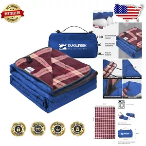 Heavyweight 3-Layer Hooded Outdoor Blanket for All-Weather Comfort - 79x58" - Picture 1 of 10