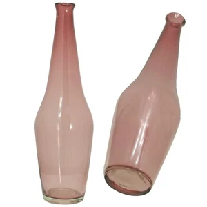 20 Zoll große durchscheinende rosa Glas Rosenvase, Blumenurne dekorativ modern - Bild 1 von 3