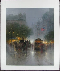 G. Harvey, EVENING ON BROADWAY, S/N L/E Giclee Canvas Unframed, COA, 55/250 - Picture 1 of 3