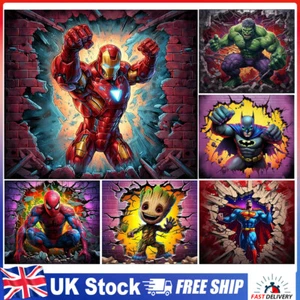 5D DIY Full Round Drills Diamond Painting Breaking Wall and Superhero Home Decor - Picture 1 of 33