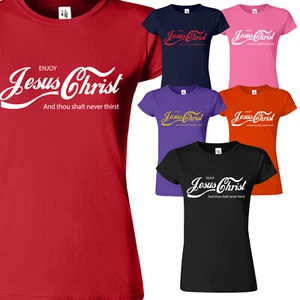 Jesus Christ Women T-Shirt Happy Easter Funny Gift Christian Religious Cross Tee - Picture 1 of 36