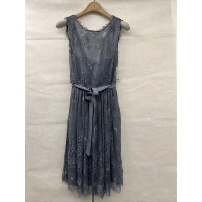 NUEVO 0 Hasta ahora BHLDN Celia Hortensia Vestido Línea A Anthropologie Encaje Espalda abierta Foto 1 de 4