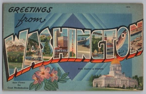 Postcard Greetings From Washington, Large Letter - Picture 1 of 2