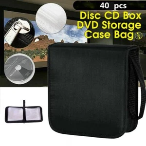 40 Black CD DVD Disc Carry Case Holder Bag Wallet Storage Binder Book2025 - Afbeelding 1 van 11