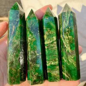 Natural Emerald Tower Point Meditation Obelisk Healing Crystal Mineral Specimen - Picture 1 of 7