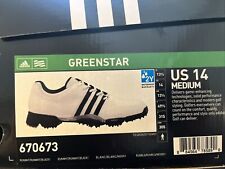 Adidas Greenstar Men’s Sz 14 Medium White Leather Soft Golf Shoes 670673