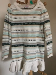 Little Girls Gymboree Size 4 Multicolor Stripes Long Sleeves Dress - Picture 1 of 7