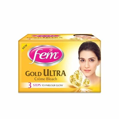 Fem Cream Bleach Gold Ultra Removes Tan, Brightens Skin & Gives Radiant Glow 30g