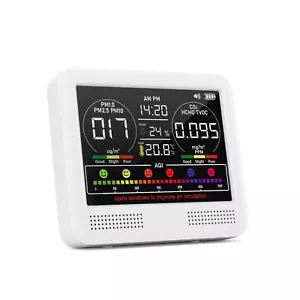 Air Quality Monitor Indoor, 16 in 1 PM1/PM2.5/PM10/CO2/HCHO/TVOC/AQI/Temp/Hum... - Picture 1 of 9