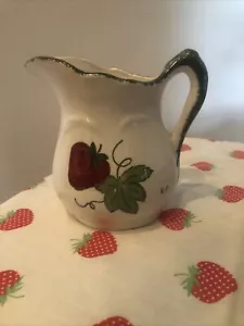 Erwin Pottery Erwin, TN Wild Strawberry Pitcher Rare No Cracks or Chips - Picture 1 of 7