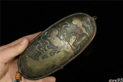 6,30» коллекции старый китайский меди резной людей слово очки чехол коробка - Изображение 1 из 4