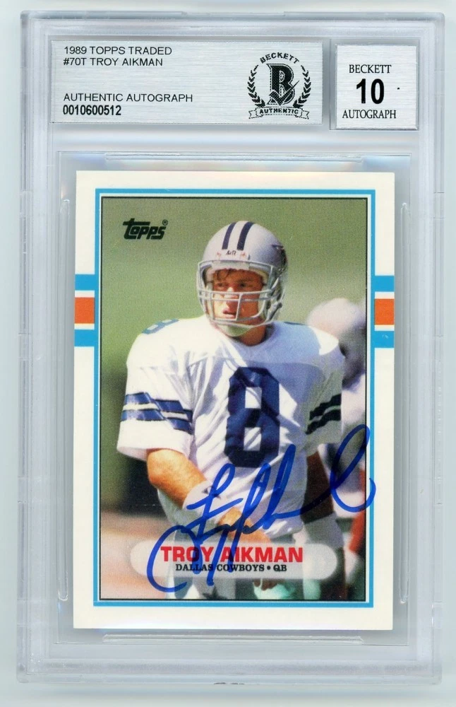 Troy Aikman Football Grade 10 Rookie Sports Trading Cards