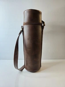 Vintage Leather Bottle Holder Travel Tote and Carry Bag - Picture 1 of 11