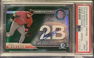 2016 Bowman Chrome Prime Positions Yoan Moncada Green AUTOGRAPH #54/99 PSA9 - Picture 1 of 2