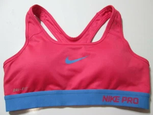 Nike Sport BH Gr. XS dunkelrosa kabellos gefüttert Racerback Pullover Dri-Fit Logo - Bild 1 von 7