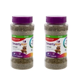 2 pk SMARTYKAT Catnip for Cats & Kittens, Shaker Canister 2 Ounces -Green Catnip - Picture 1 of 9