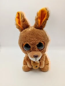 TY Beanie Kangaroo e Joey Kipper Peluche Coccoloso Giocattolo per Bambini ORECCHIO LEGGERO SEGNO - Foto 1 di 10